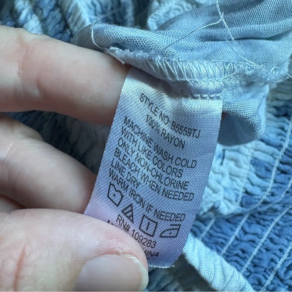 Surf Gypsy Blue & White Flowy Wide Leg Tie-Dye Palazzo Pants Women's M - Picture 8 of 9